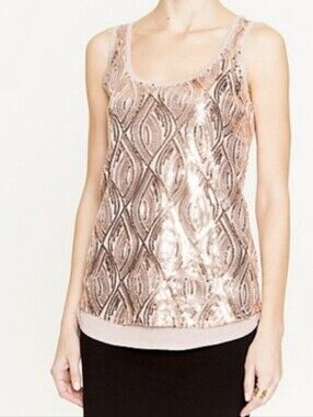 Pink Gold Sequin Sleeveless Top